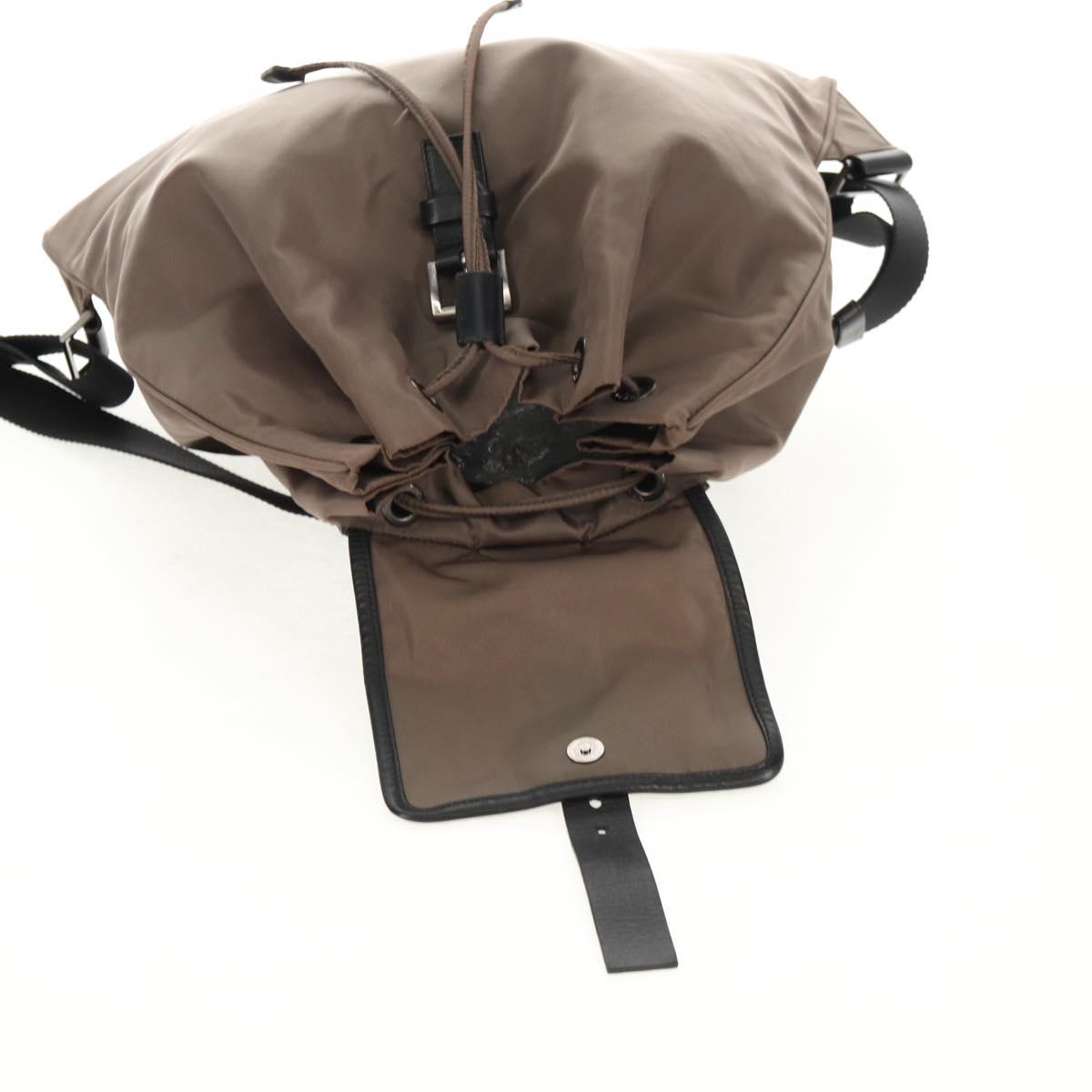 PRADA Backpack Nylon Gray Silver Auth 153654V