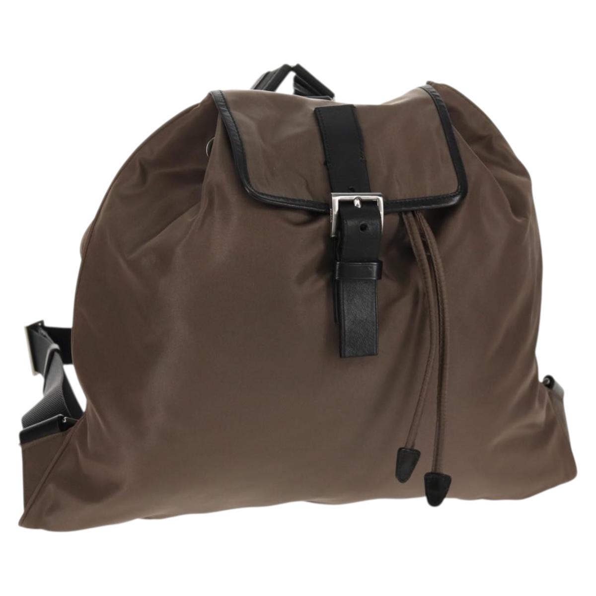 PRADA Backpack Nylon Gray Silver Auth 153654V