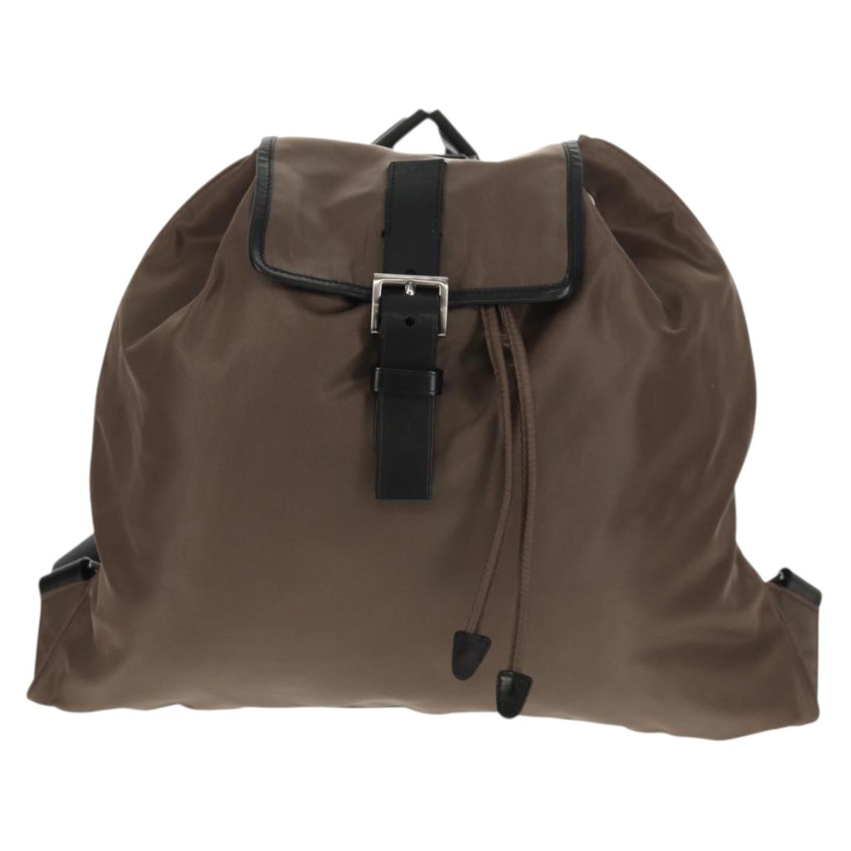 PRADA Backpack Nylon Gray Silver Auth 153654V