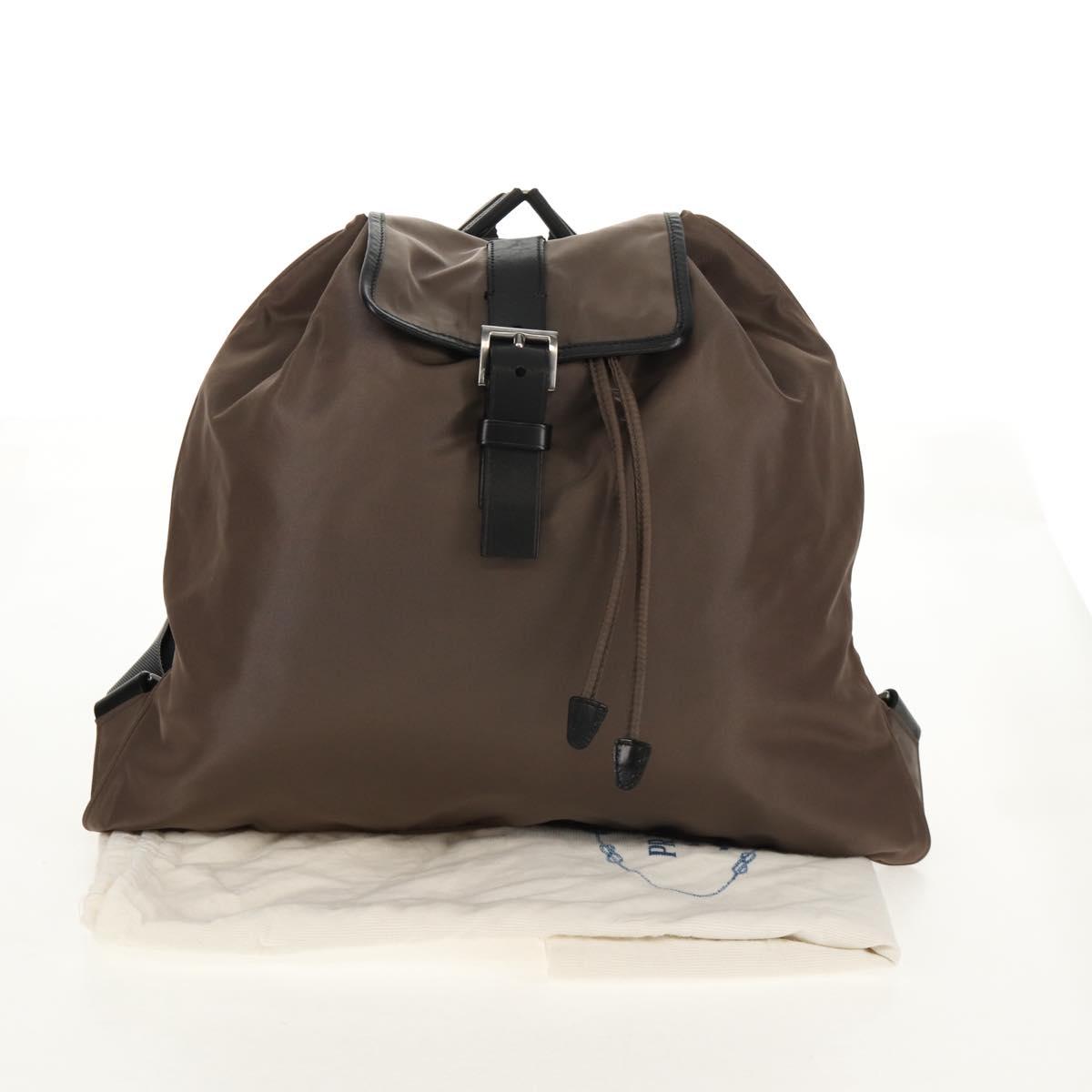 PRADA Backpack Nylon Gray Silver Auth 153654V