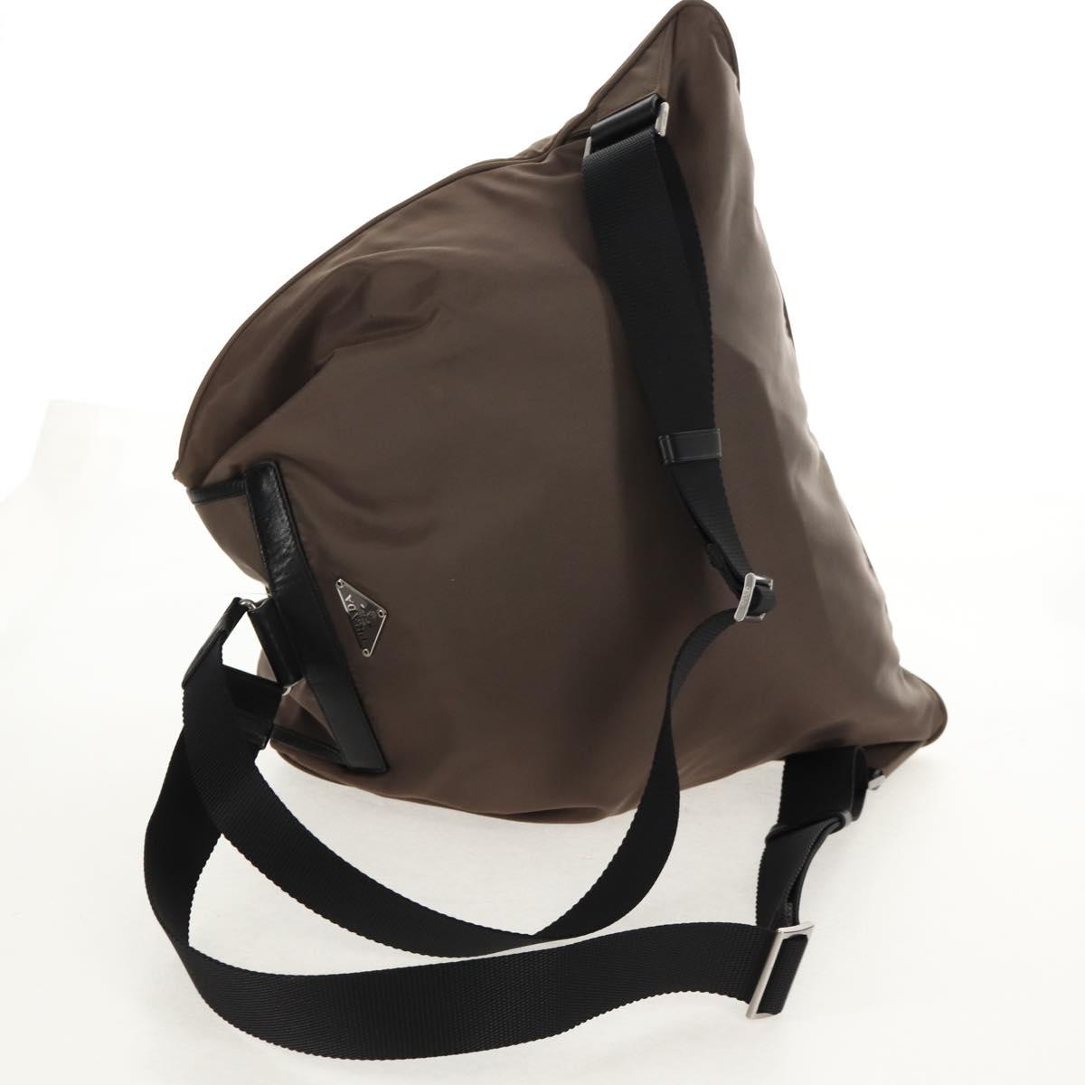 PRADA Backpack Nylon Gray Silver Auth 153654V