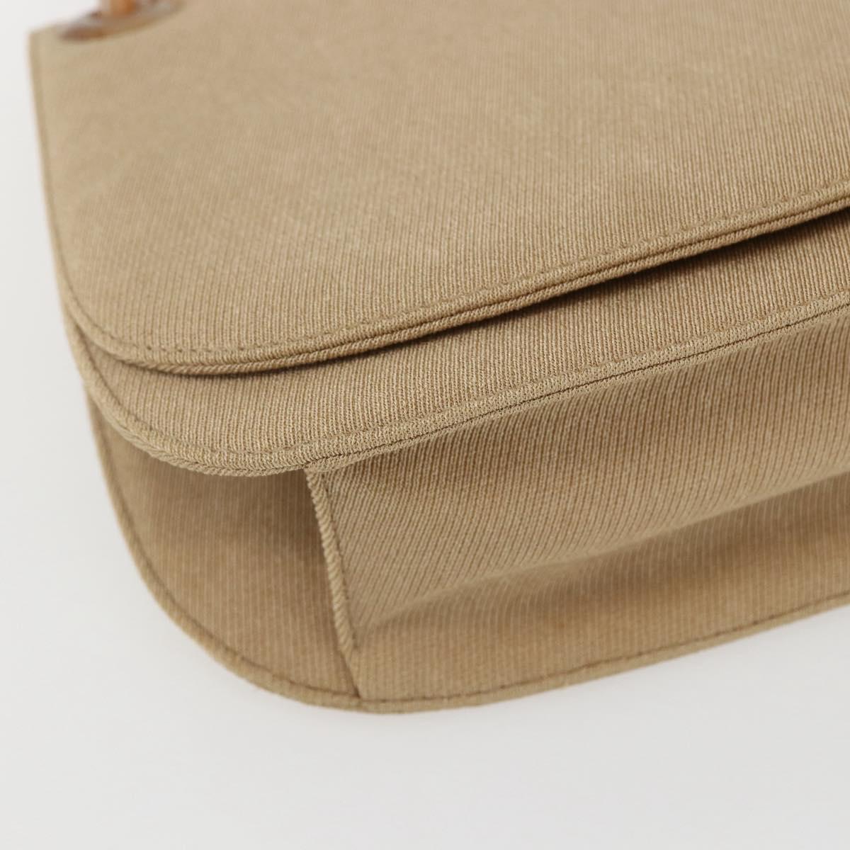 PRADA Chain TESSUTO SWING Shoulder Bag Nylon Beige Silver B6436 Auth 153656V