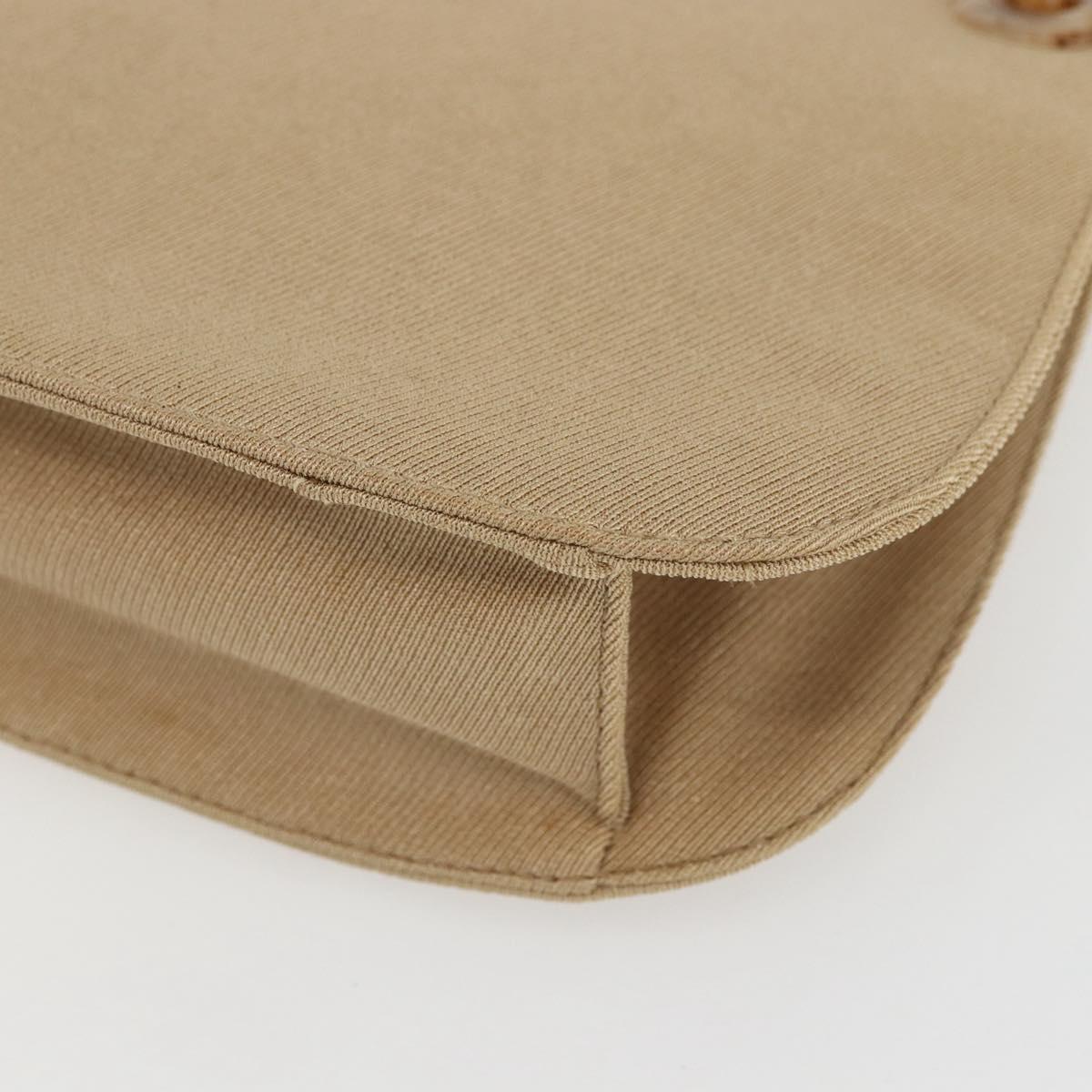 PRADA Chain TESSUTO SWING Shoulder Bag Nylon Beige Silver B6436 Auth 153656V