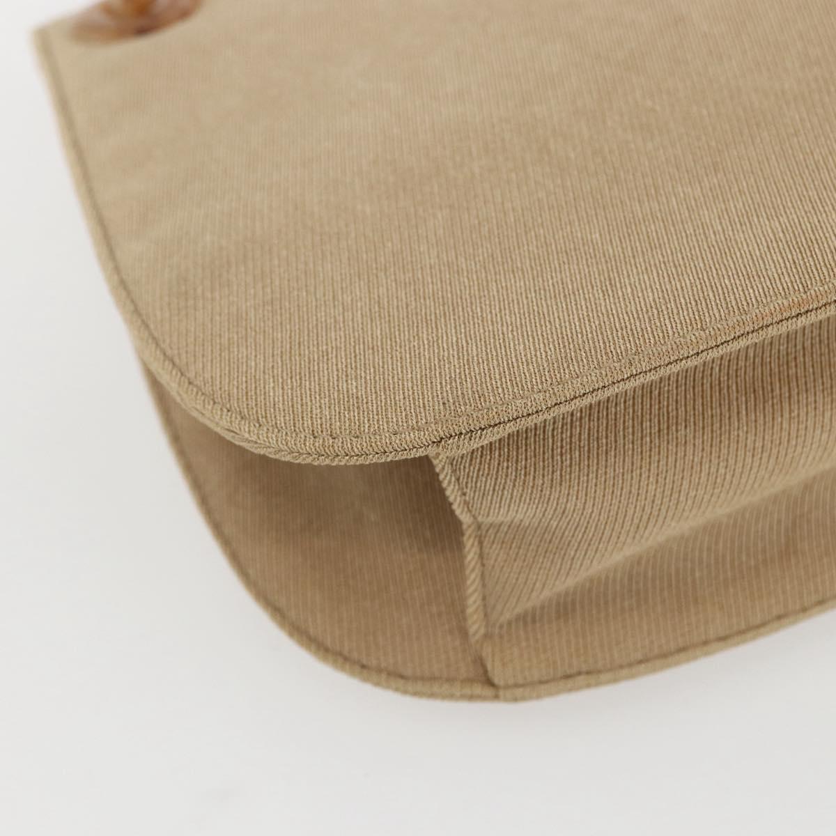 PRADA Chain TESSUTO SWING Shoulder Bag Nylon Beige Silver B6436 Auth 153656V