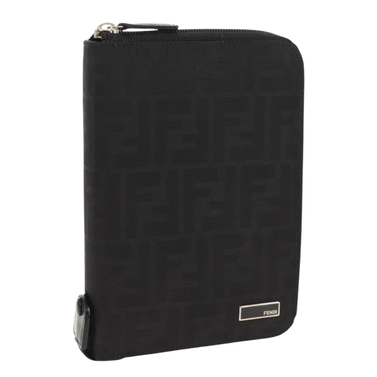FENDI Zucca Canvas Planner Black Silver Auth 153661V