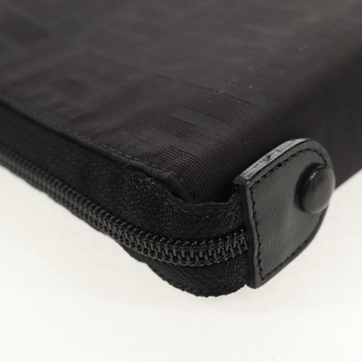 FENDI Zucca Canvas Planner Black Silver Auth 153661V