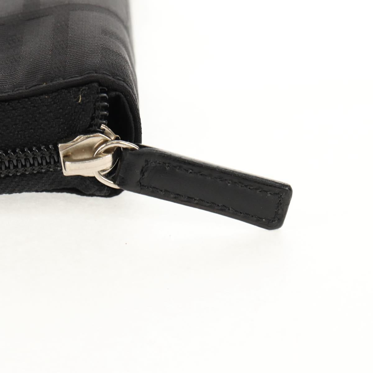 FENDI Zucca Canvas Planner Black Silver Auth 153661V