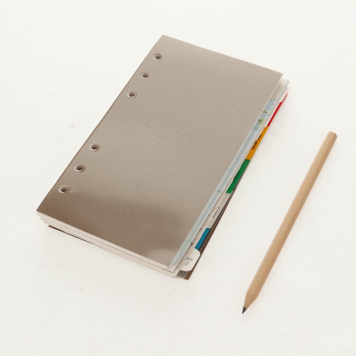 FENDI Zucca Canvas Planner Black Silver Auth 153661V