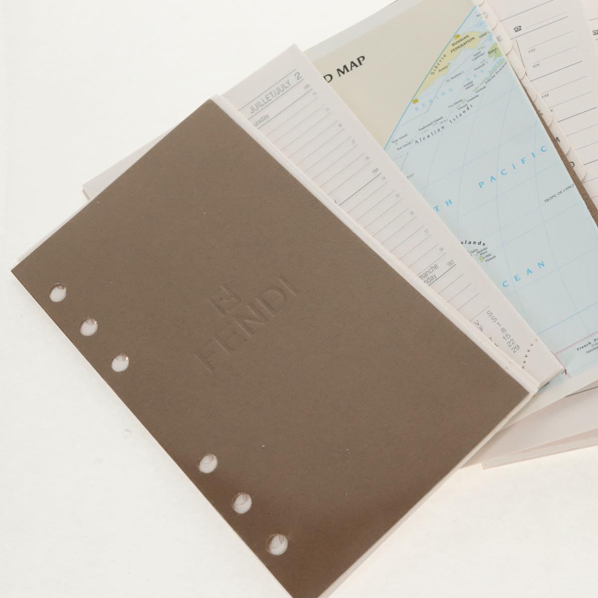 FENDI Zucca Canvas Planner Black Silver Auth 153661V