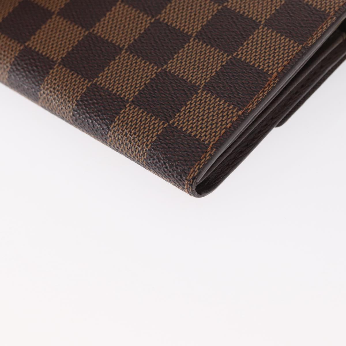 LOUIS VUITTON Damier Ebene Portefeuille Sarah Long Wallet N60491 LV Auth 153662