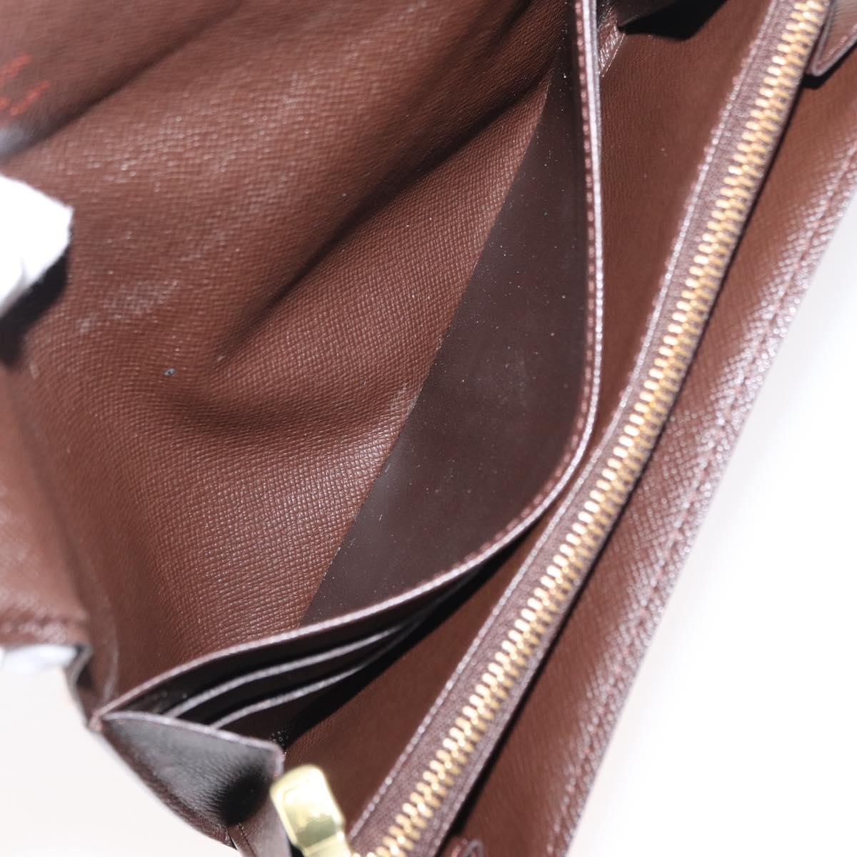 LOUIS VUITTON Damier Ebene Portefeuille Sarah Long Wallet N60491 LV Auth 153662