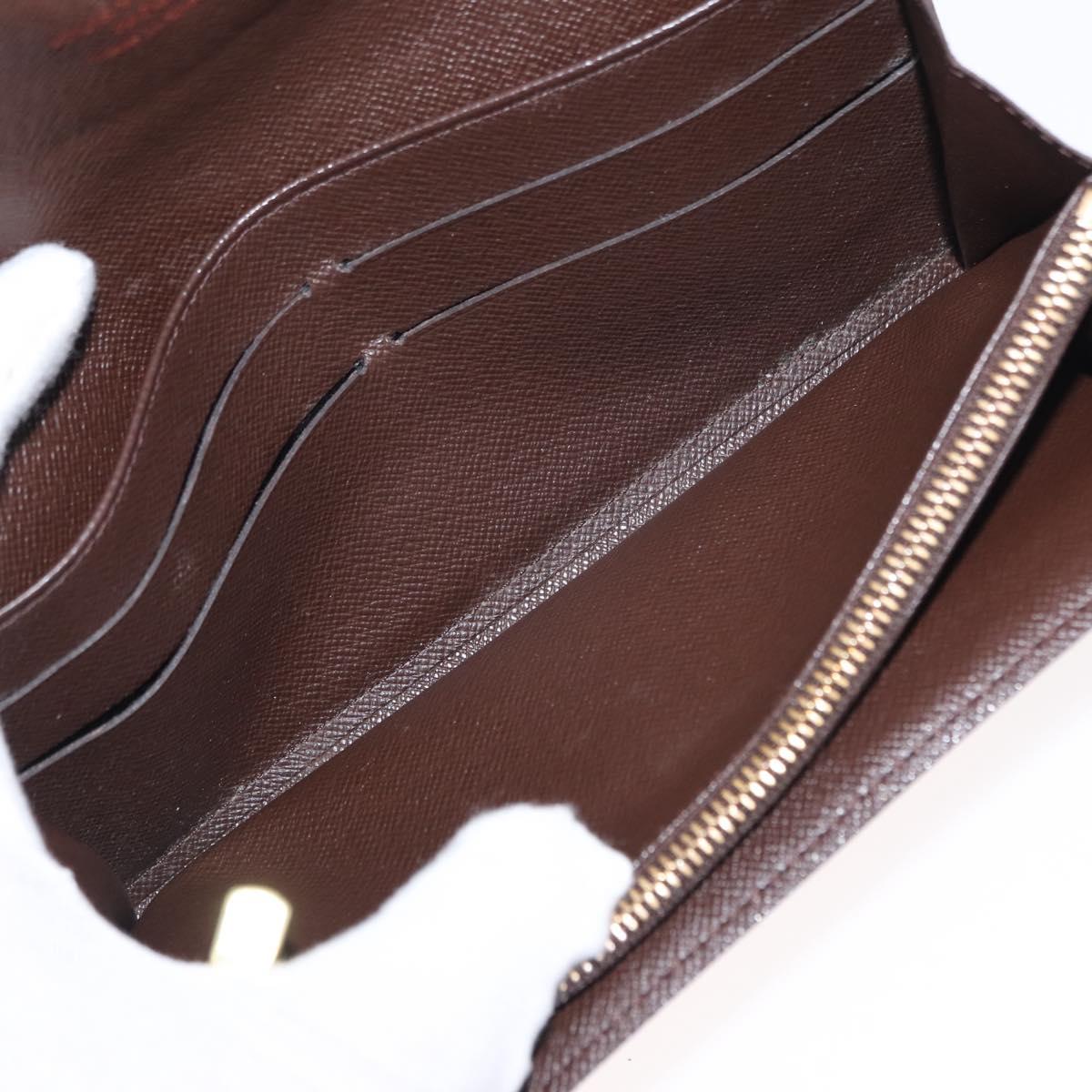 LOUIS VUITTON Damier Ebene Portefeuille Sarah Long Wallet N60491 LV Auth 153662