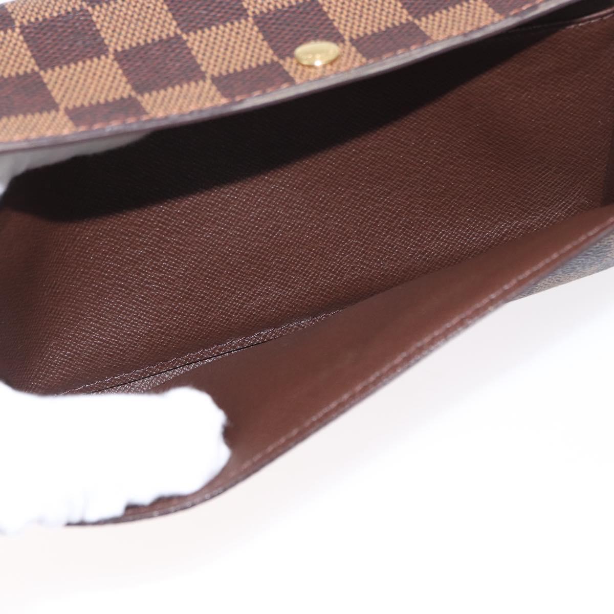 LOUIS VUITTON Damier Ebene Portefeuille Sarah Long Wallet N60491 LV Auth 153662