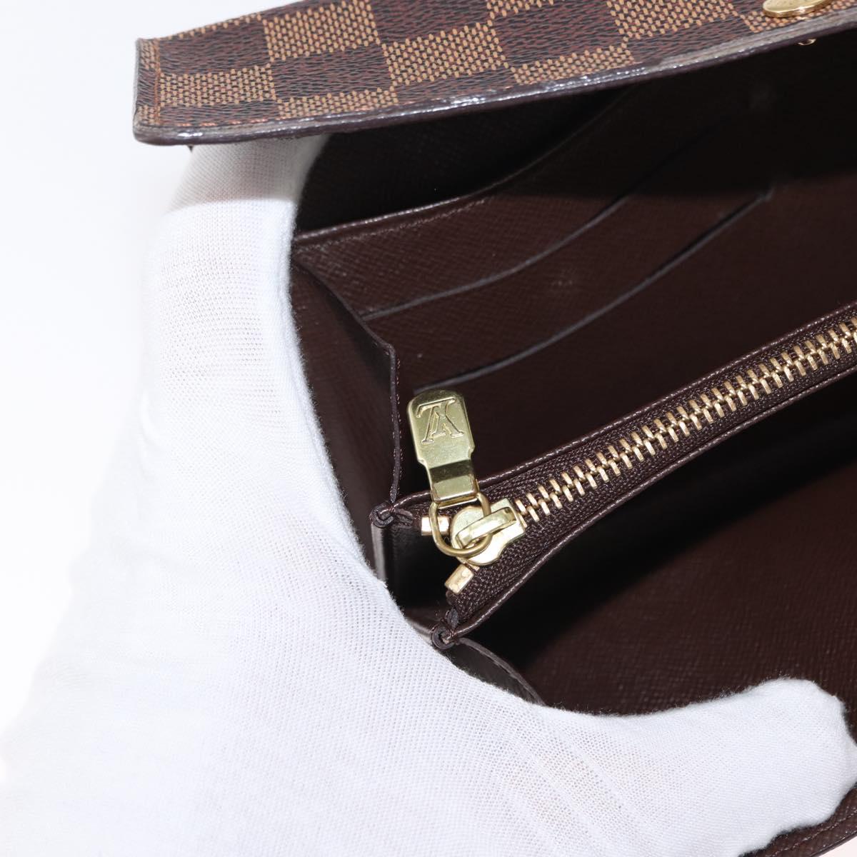 LOUIS VUITTON Damier Ebene Portefeuille Sarah Long Wallet N60491 LV Auth 153662