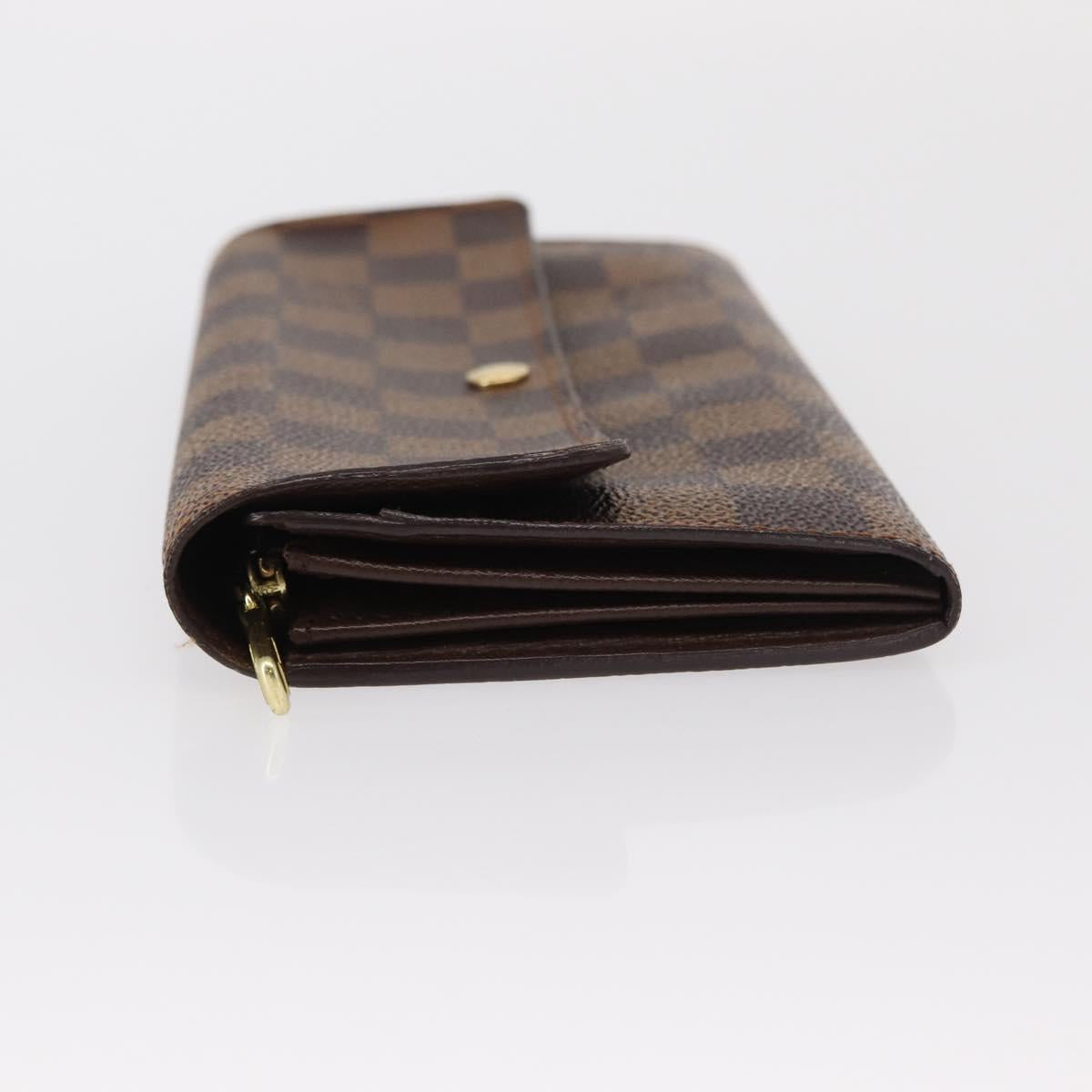LOUIS VUITTON Damier Ebene Portefeuille Sarah Long Wallet N60491 LV Auth 153662