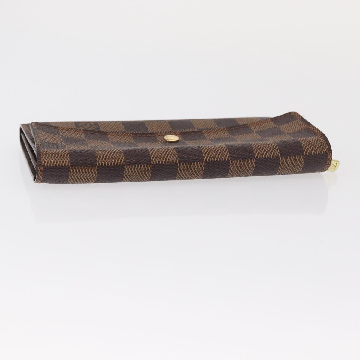 LOUIS VUITTON Damier Ebene Portefeuille Sarah Long Wallet N60491 LV Auth 153662