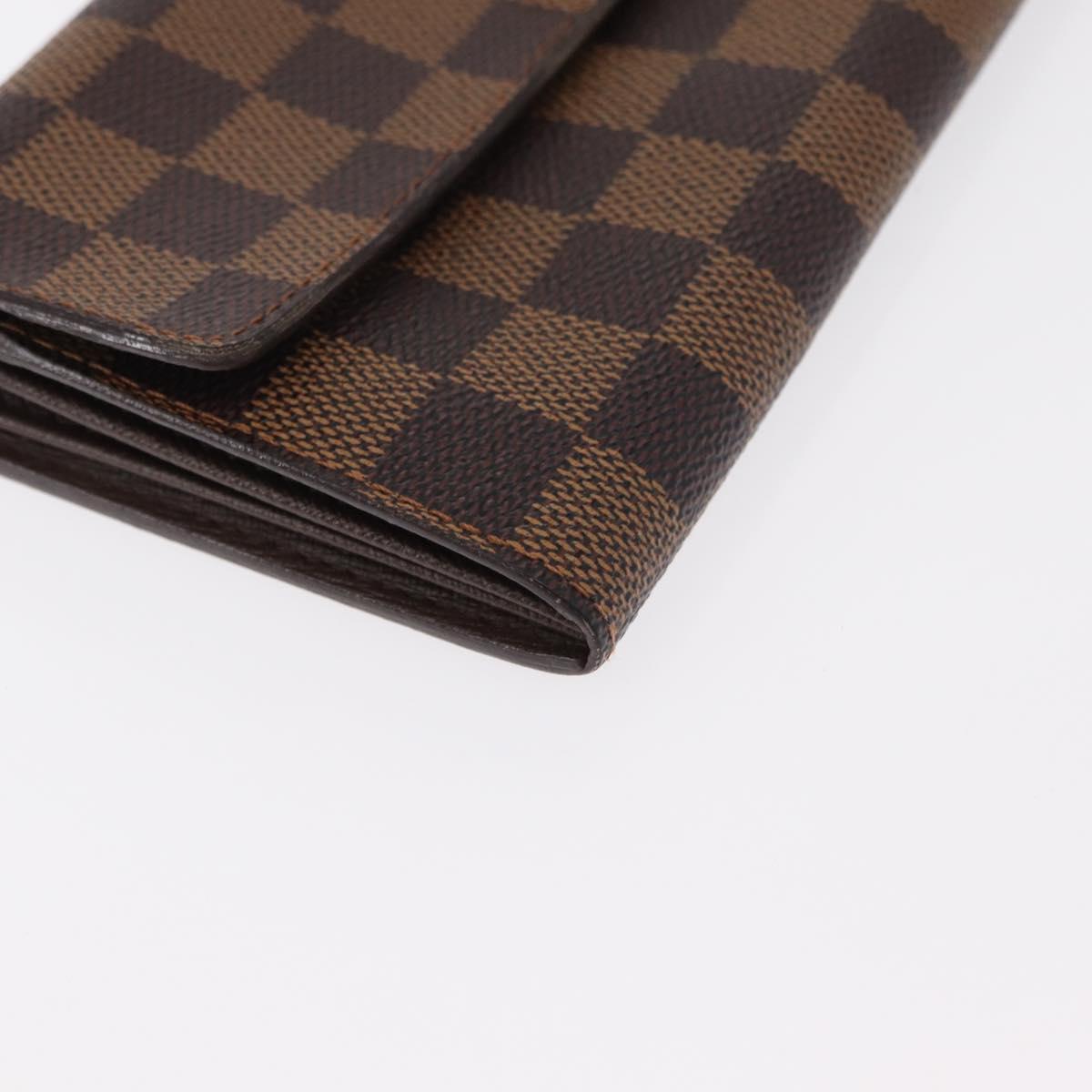 LOUIS VUITTON Damier Ebene Portefeuille Sarah Long Wallet N60491 LV Auth 153662