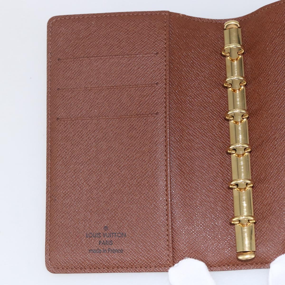 LOUIS VUITTON Monogram Agenda PM Day Planner Cover R20005 LV Auth 153663