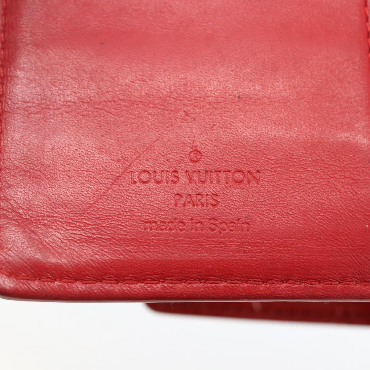 LOUIS VUITTON Monogram Vernis Agenda PM Day Planner Cover Red R21016 Auth 153667