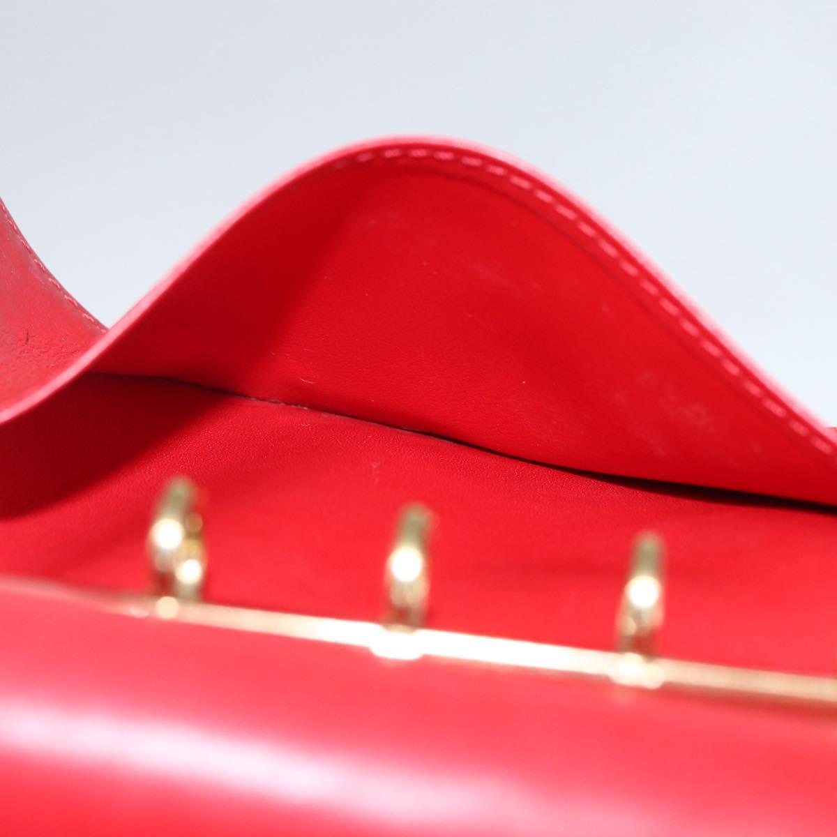 LOUIS VUITTON Monogram Vernis Agenda PM Day Planner Cover Red R21016 Auth 153667