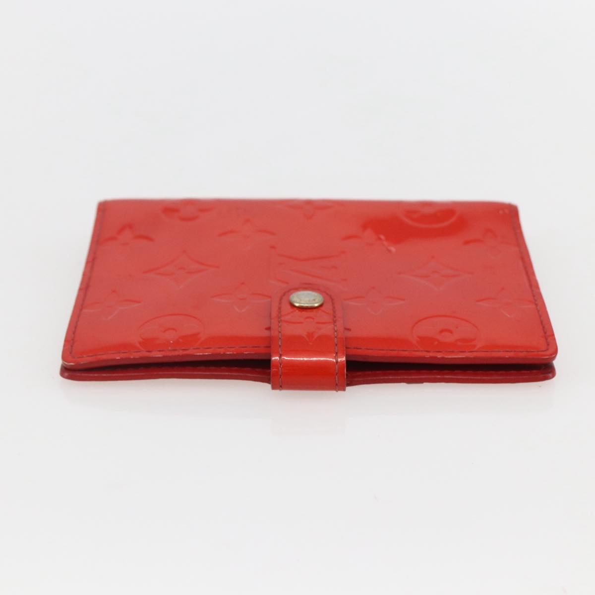 LOUIS VUITTON Monogram Vernis Agenda PM Day Planner Cover Red R21016 Auth 153667
