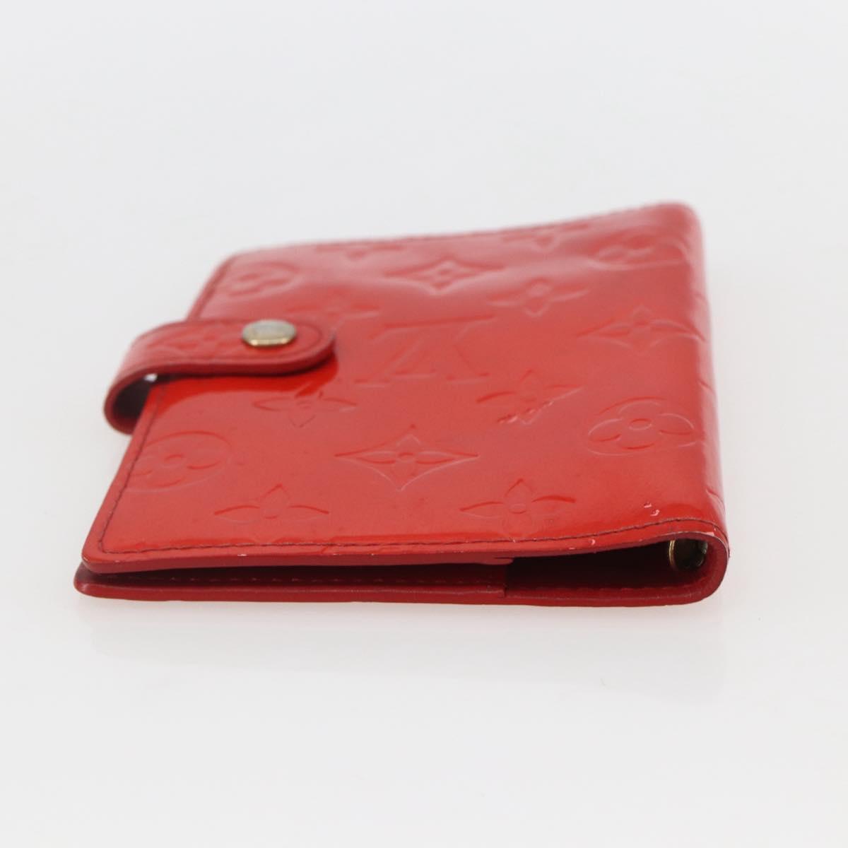 LOUIS VUITTON Monogram Vernis Agenda PM Day Planner Cover Red R21016 Auth 153667