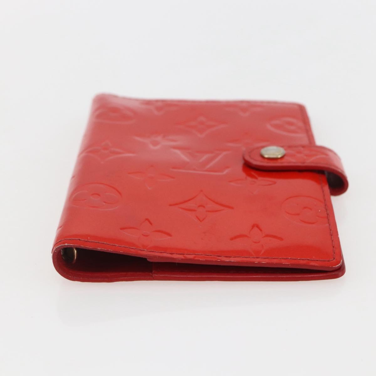 LOUIS VUITTON Monogram Vernis Agenda PM Day Planner Cover Red R21016 Auth 153667