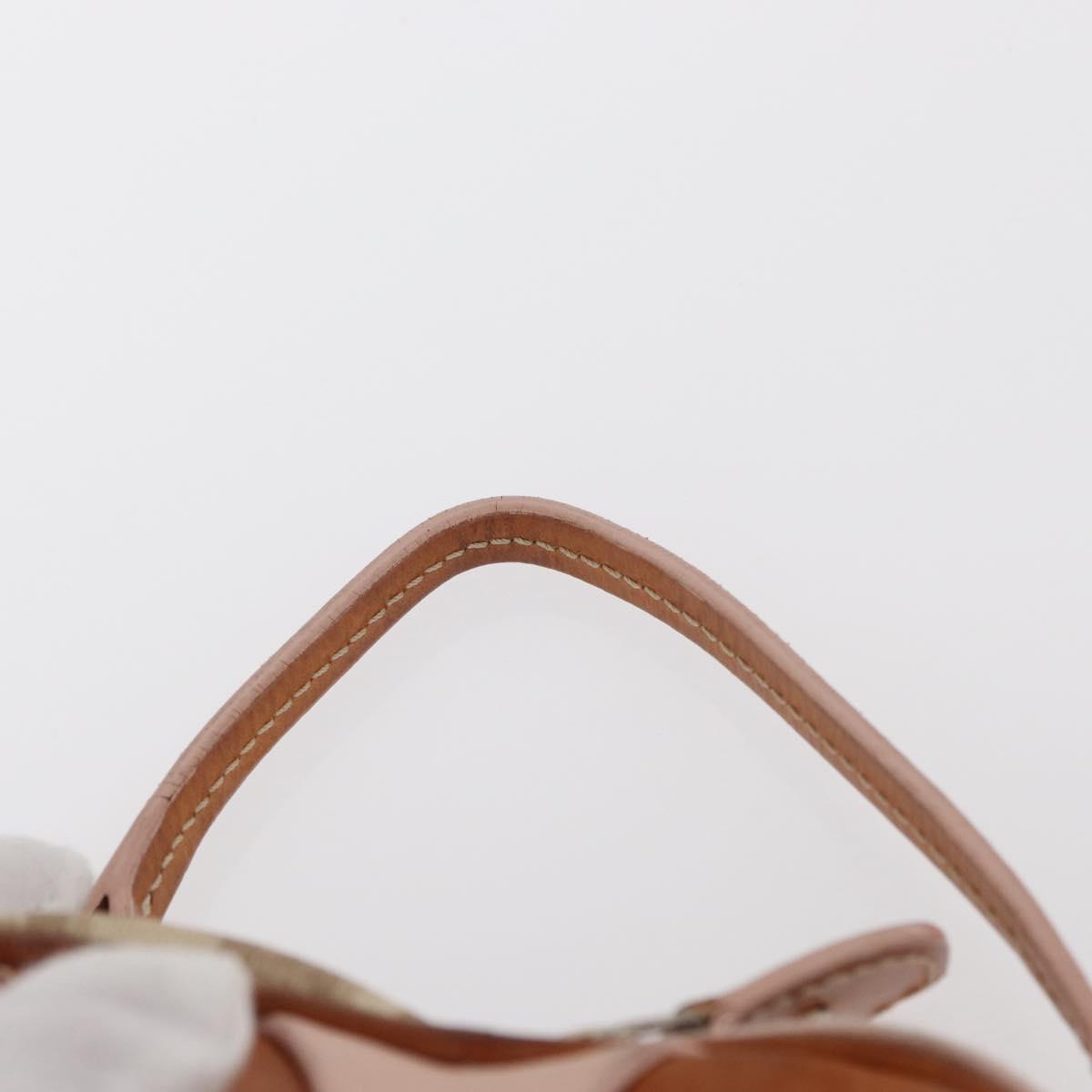 Christian Dior Trotter Canvas Romantic Pouch PVC Beige Silver Auth 153669V