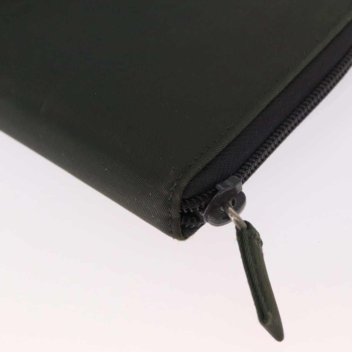 PRADA Long Wallet Nylon Khaki Auth 153670