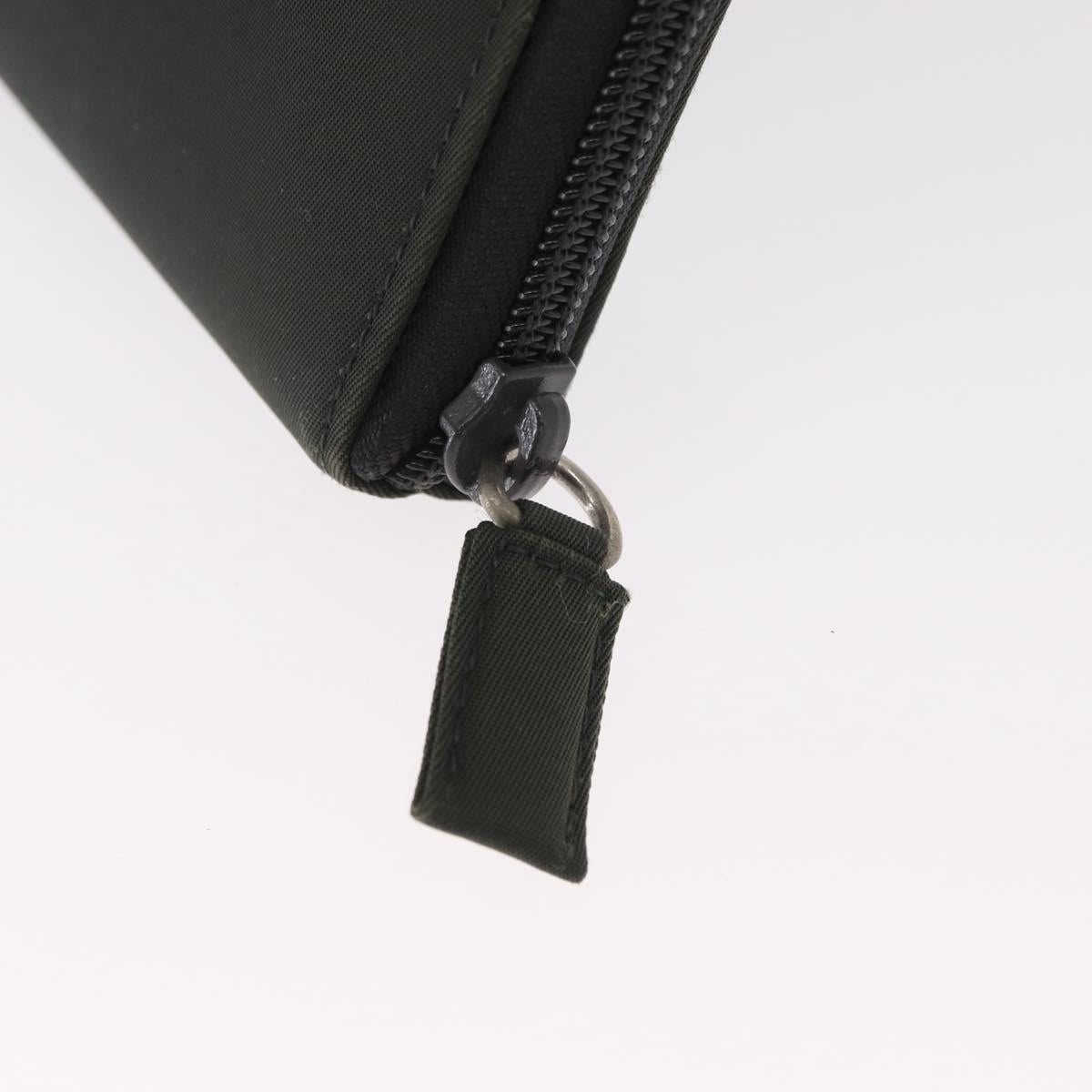 PRADA Long Wallet Nylon Khaki Auth 153670