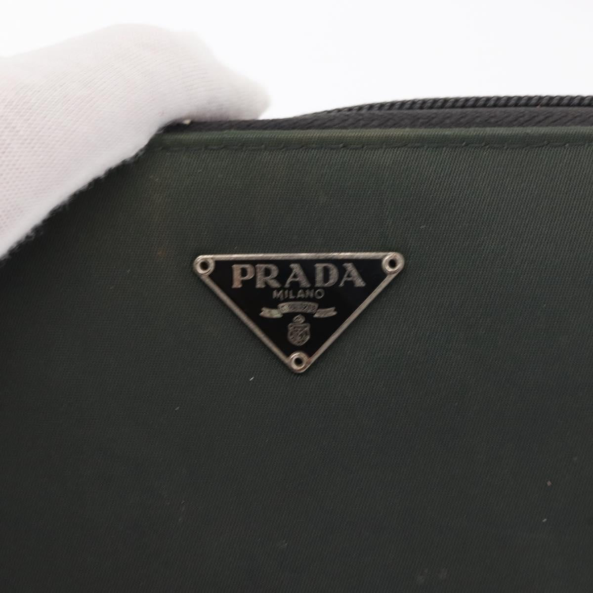 PRADA Long Wallet Nylon Khaki Auth 153670