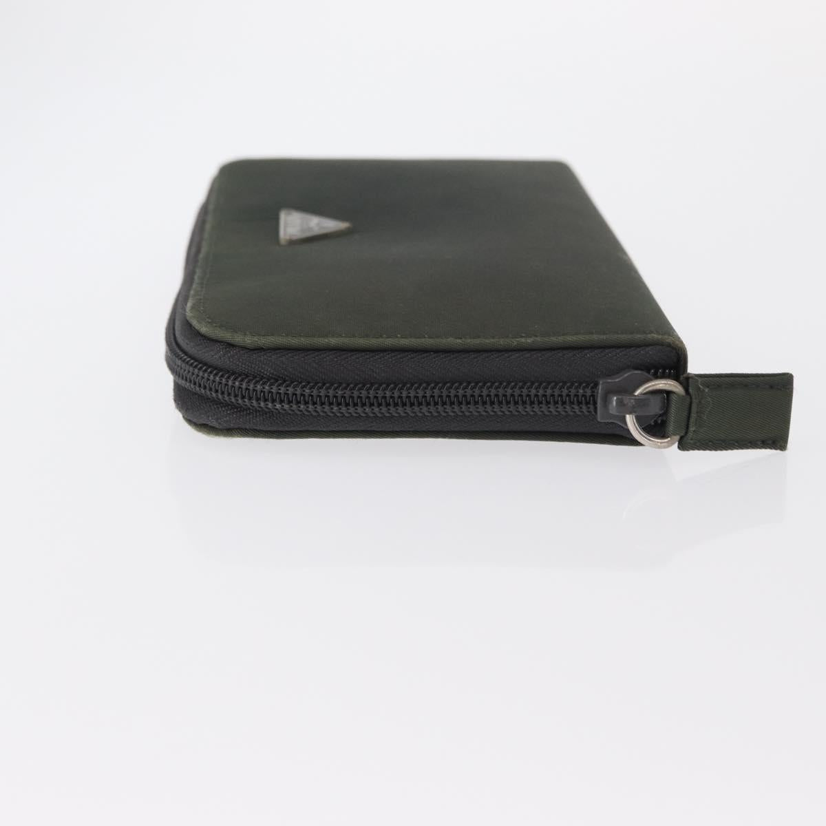 PRADA Long Wallet Nylon Khaki Auth 153670