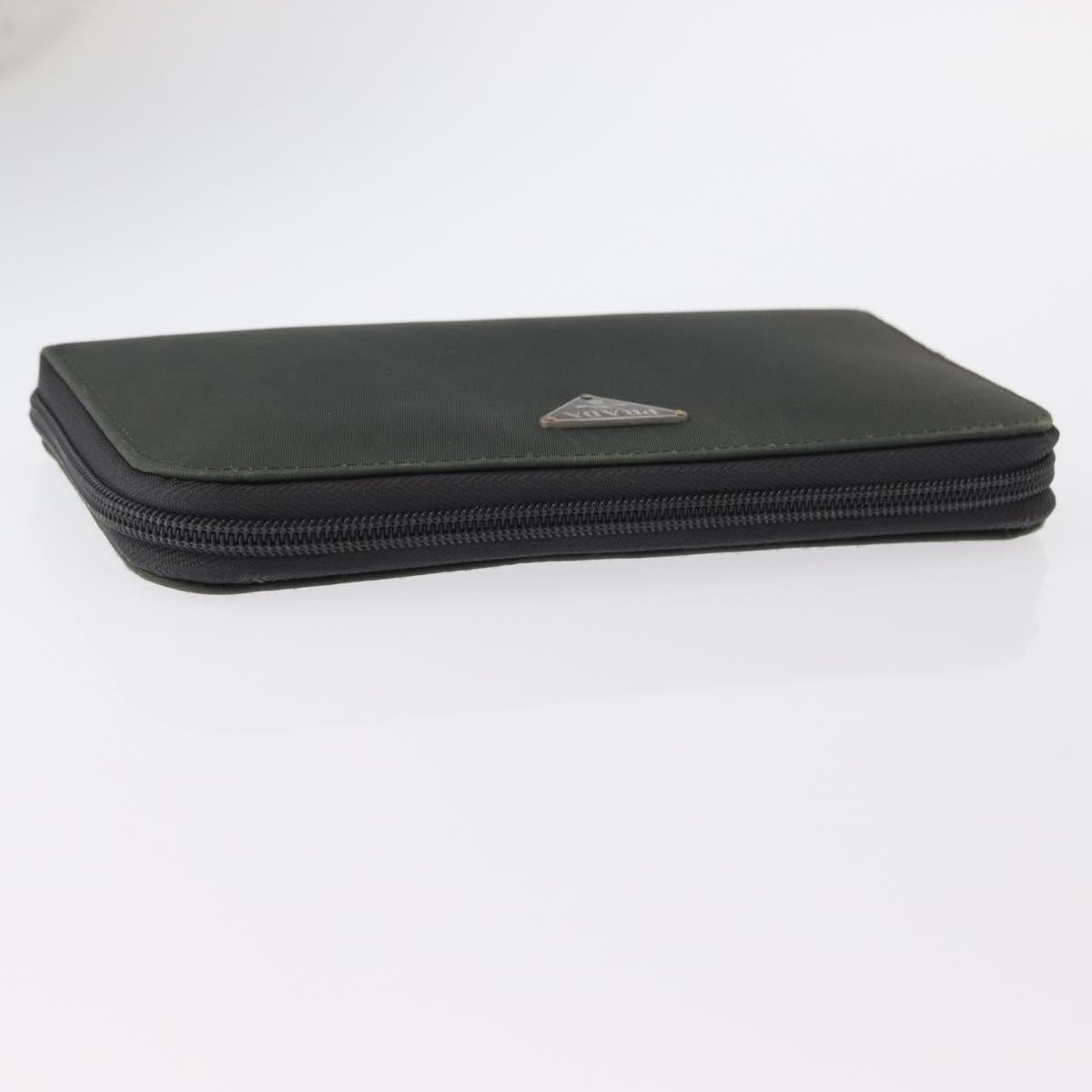 PRADA Long Wallet Nylon Khaki Auth 153670