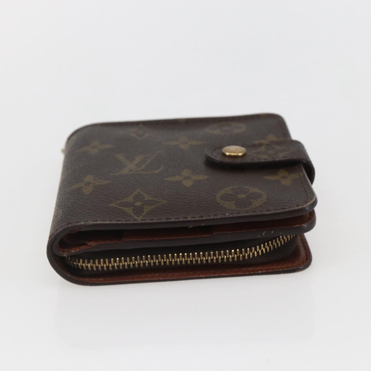 LOUIS VUITTON Monogram Compact zip Wallet M61667 LV Auth 153671