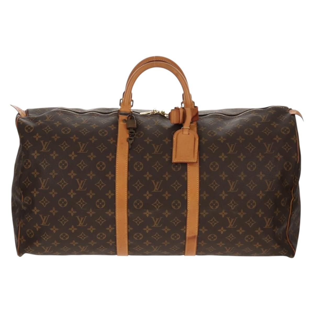 LOUIS VUITTON Monogram Keepall 60 Boston Bag M41422 LV Auth 153679V
