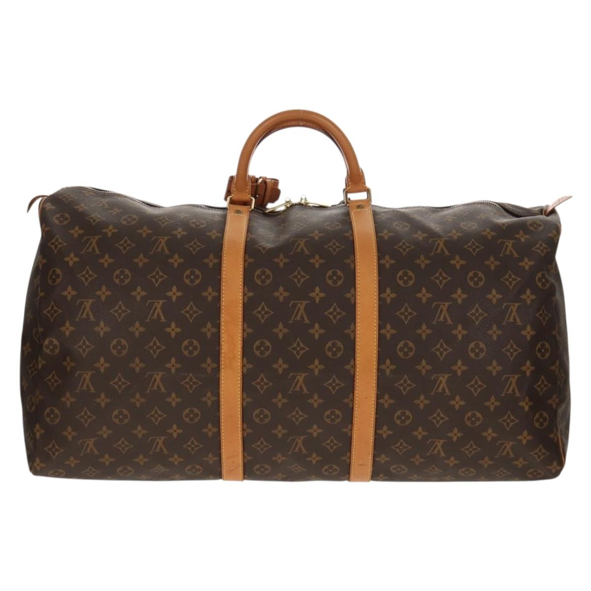 LOUIS VUITTON Monogram Keepall 60 Boston Bag M41422 LV Auth 153679V
