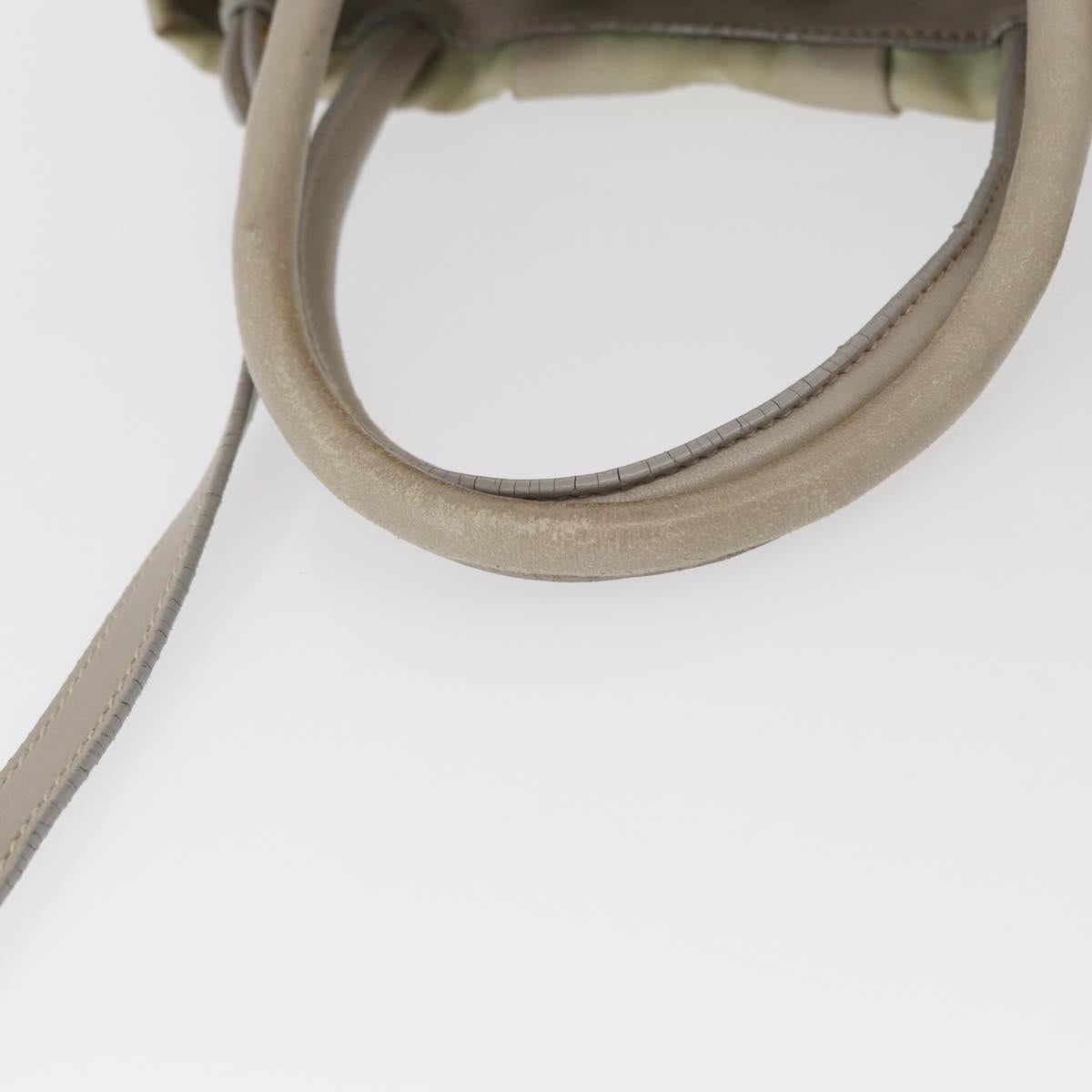 PRADA Hand Bag Nylon 2way Gold Light green Auth 153682