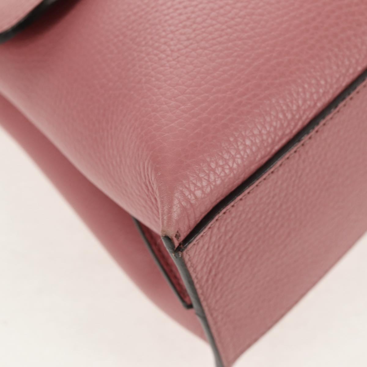 GUCCI Daily Bamboo Bag Leather 2way Pink Silver 370831 527066 Auth 153704V