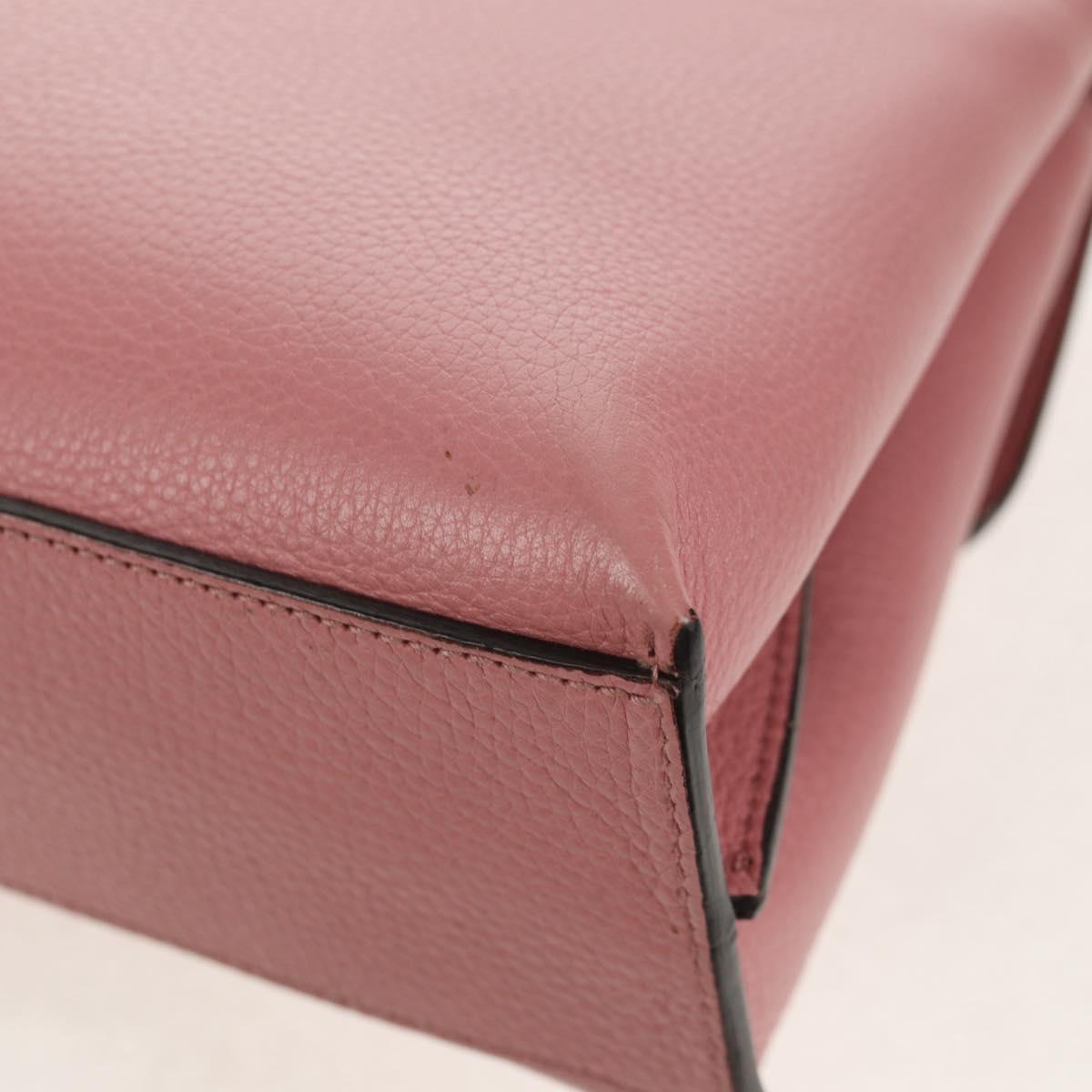 GUCCI Daily Bamboo Bag Leather 2way Pink Silver 370831 527066 Auth 153704V