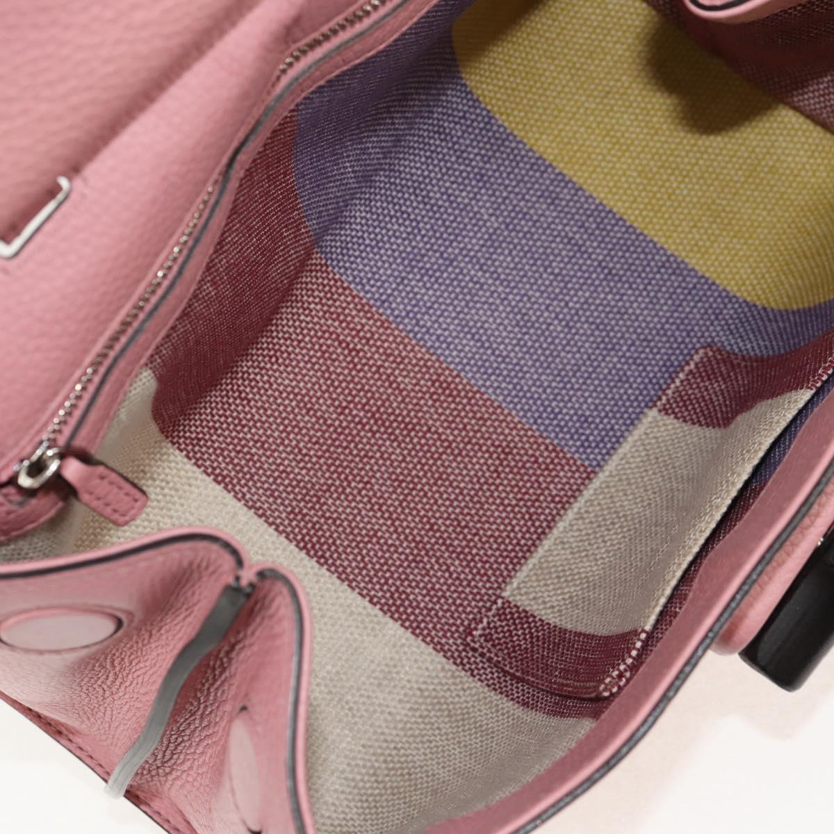 GUCCI Daily Bamboo Bag Leather 2way Pink Silver 370831 527066 Auth 153704V