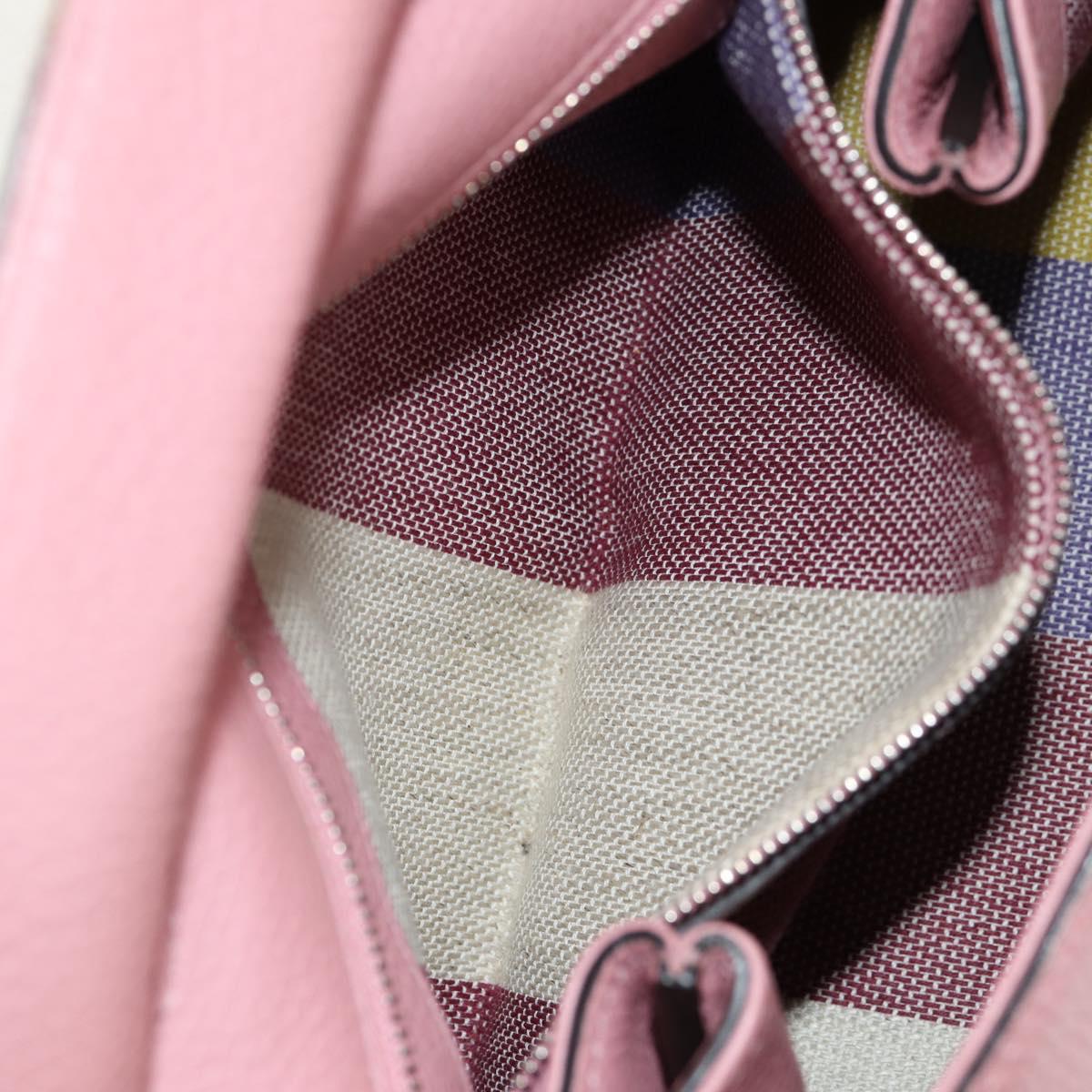 GUCCI Daily Bamboo Bag Leather 2way Pink Silver 370831 527066 Auth 153704V