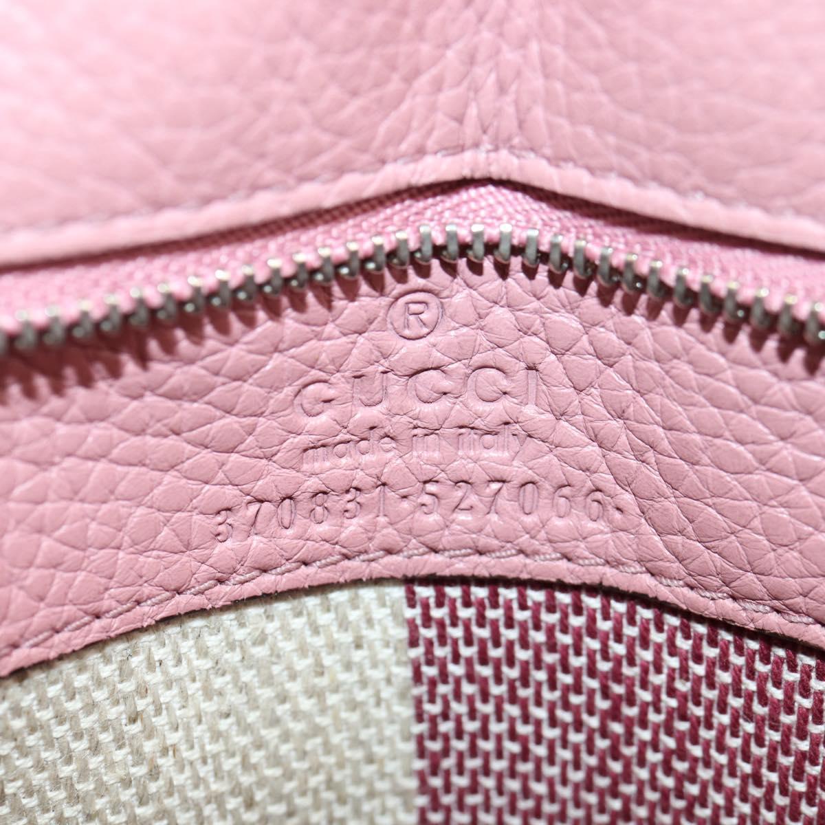 GUCCI Daily Bamboo Bag Leather 2way Pink Silver 370831 527066 Auth 153704V