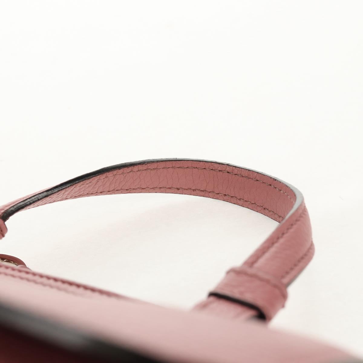 GUCCI Daily Bamboo Bag Leather 2way Pink Silver 370831 527066 Auth 153704V