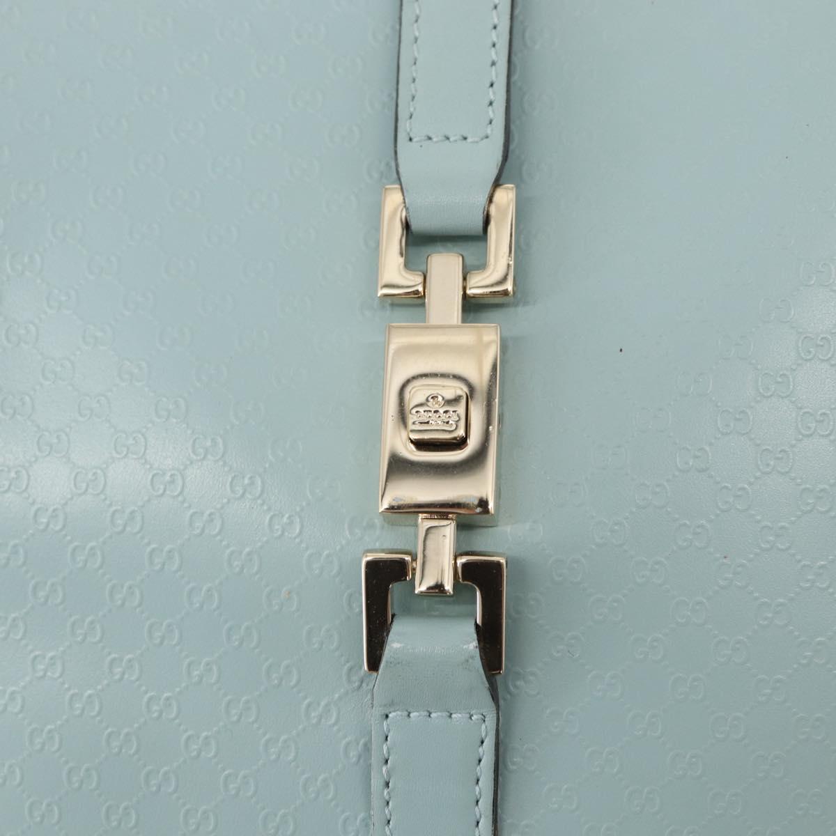 GUCCI Micro GG Canvas Guccissima Jackie Bag Leather Blue 002 1065 Auth 153706