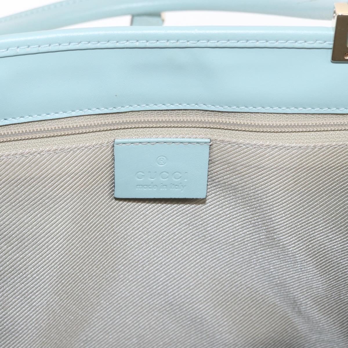 GUCCI Micro GG Canvas Guccissima Jackie Bag Leather Blue 002 1065 Auth 153706