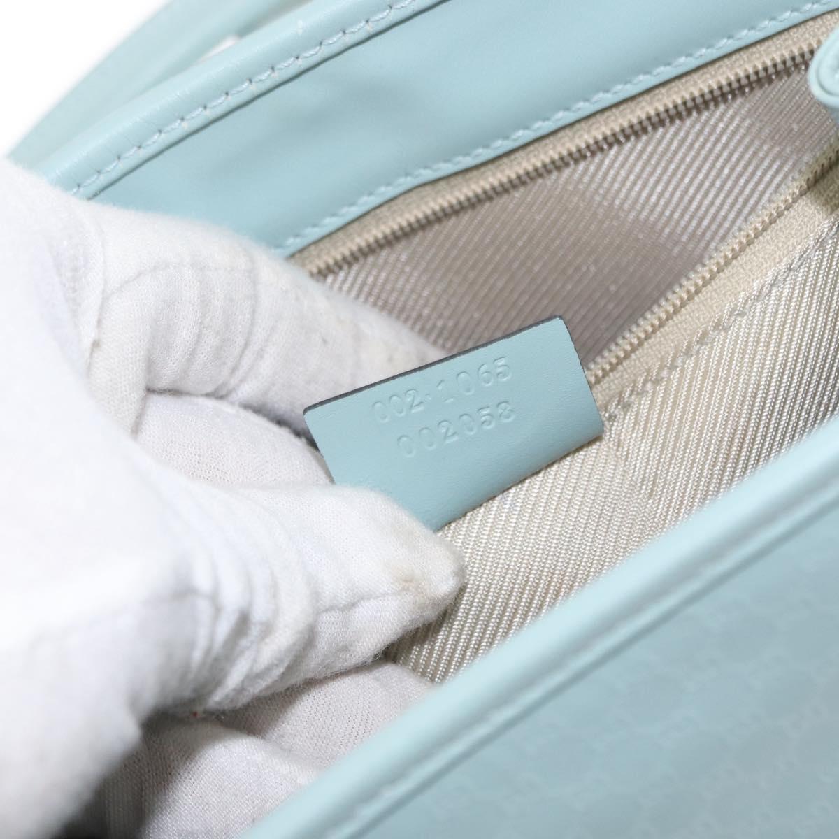 GUCCI Micro GG Canvas Guccissima Jackie Bag Leather Blue 002 1065 Auth 153706