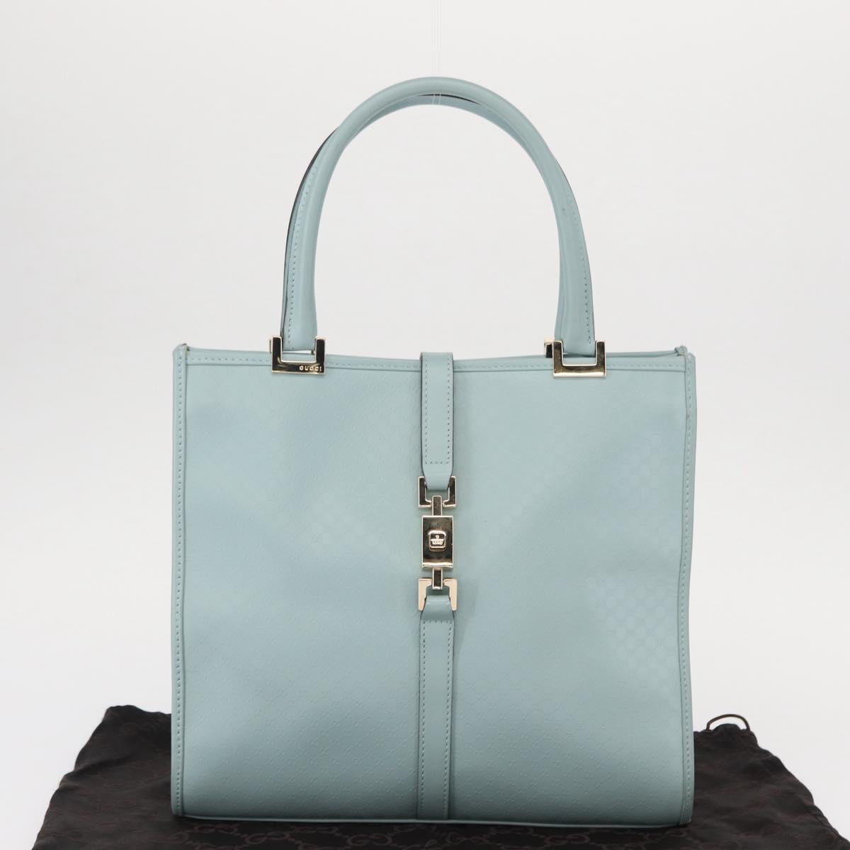 GUCCI Micro GG Canvas Guccissima Jackie Bag Leather Blue 002 1065 Auth 153706
