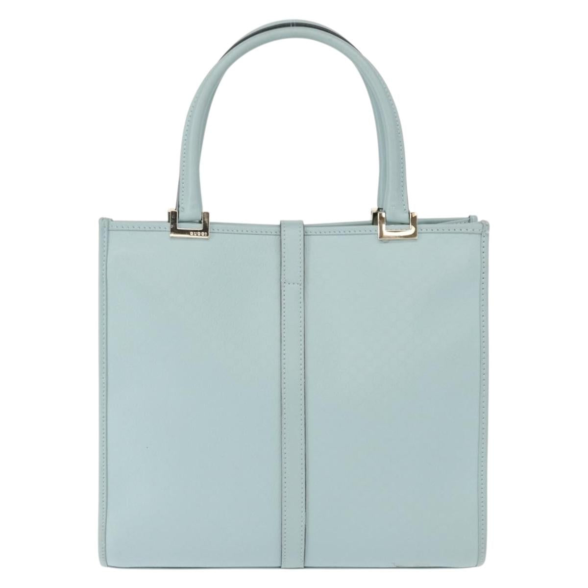 GUCCI Micro GG Canvas Guccissima Jackie Bag Leather Blue 002 1065 Auth 153706