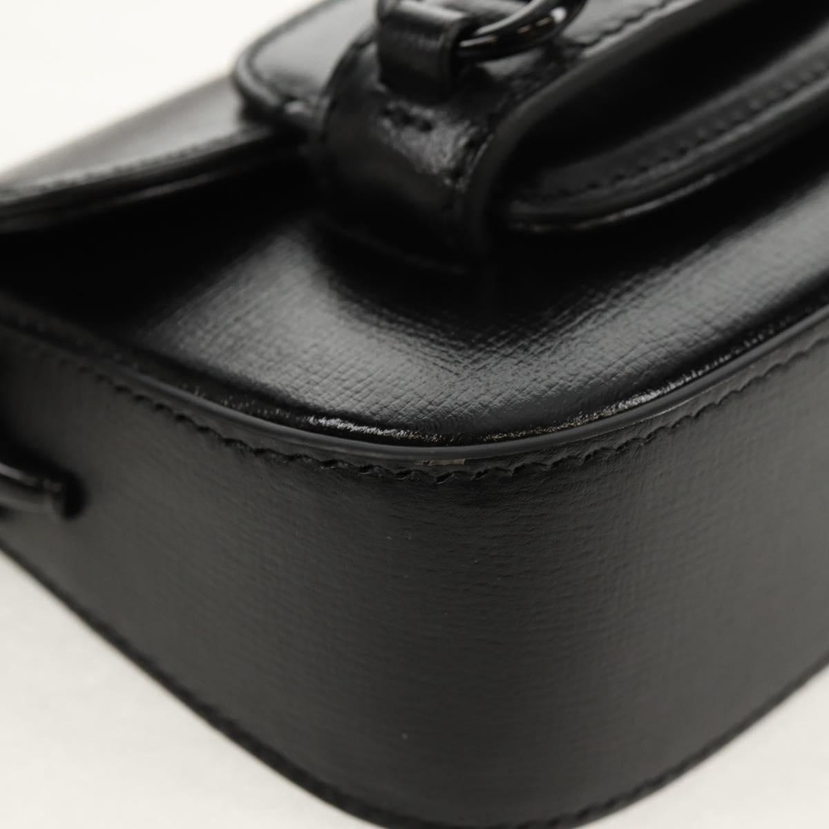 GUCCI Horsebit Web Sherry Line Bag Leather Black 726863 0416 Auth 153707SAM