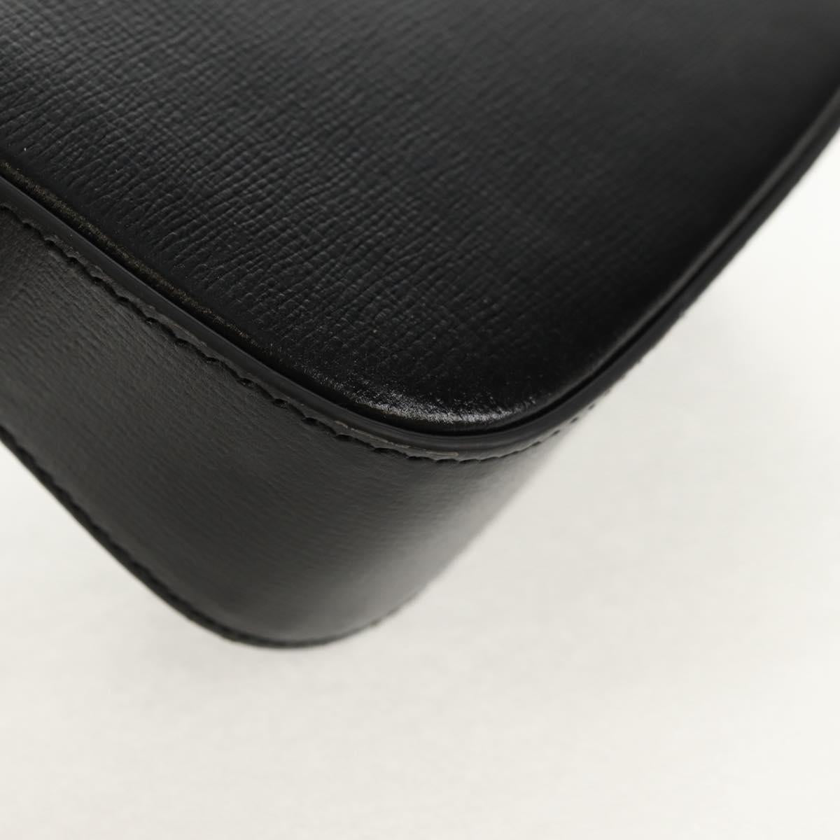 GUCCI Horsebit Web Sherry Line Bag Leather Black 726863 0416 Auth 153707SAM